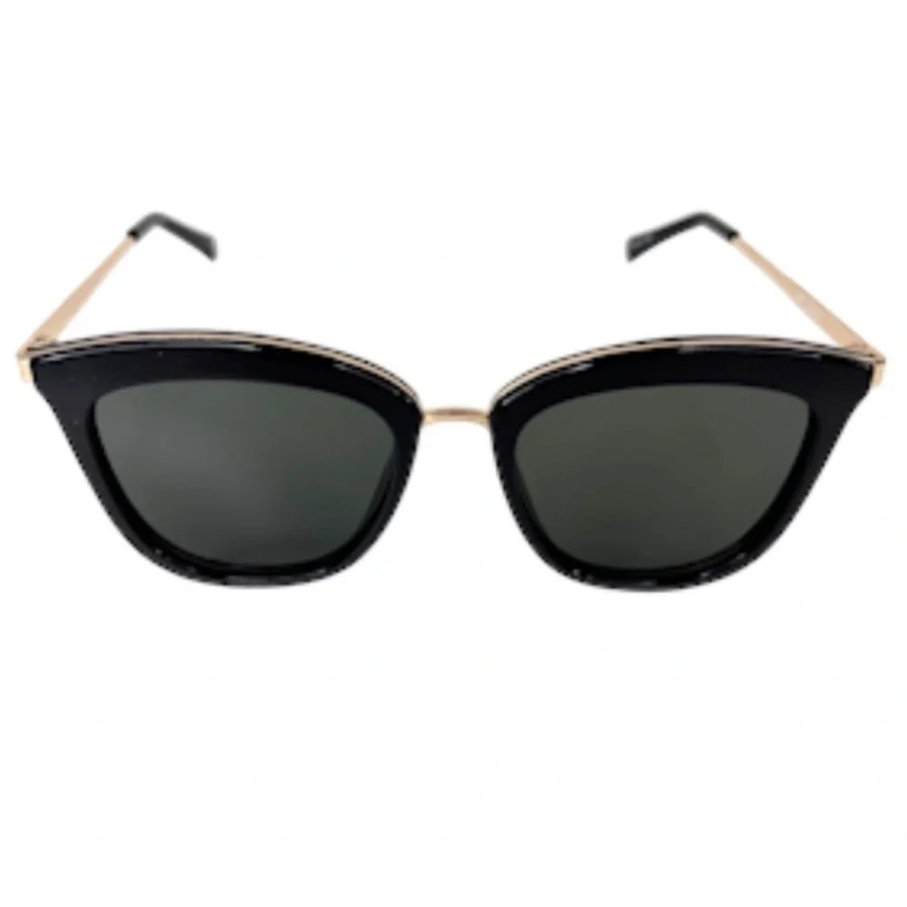 LE SPECS ​​Caliente NEW Black Gold Sunglasses Cat Eye NEW